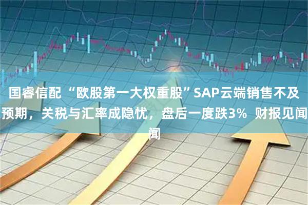 国睿信配 “欧股第一大权重股”SAP云端销售不及预期，关税与汇率成隐忧，盘后一度跌3%  财报见闻