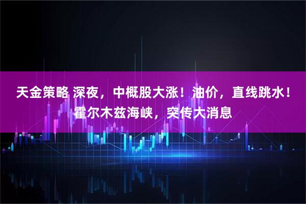 天金策略 深夜，中概股大涨！油价，直线跳水！霍尔木兹海峡，突传大消息